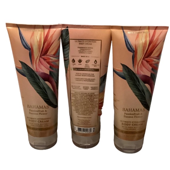 3 Bahamas Passionfruit & Banana Flower Body Cream Bath & Body Works 8 oz. - Picture 2 of 2